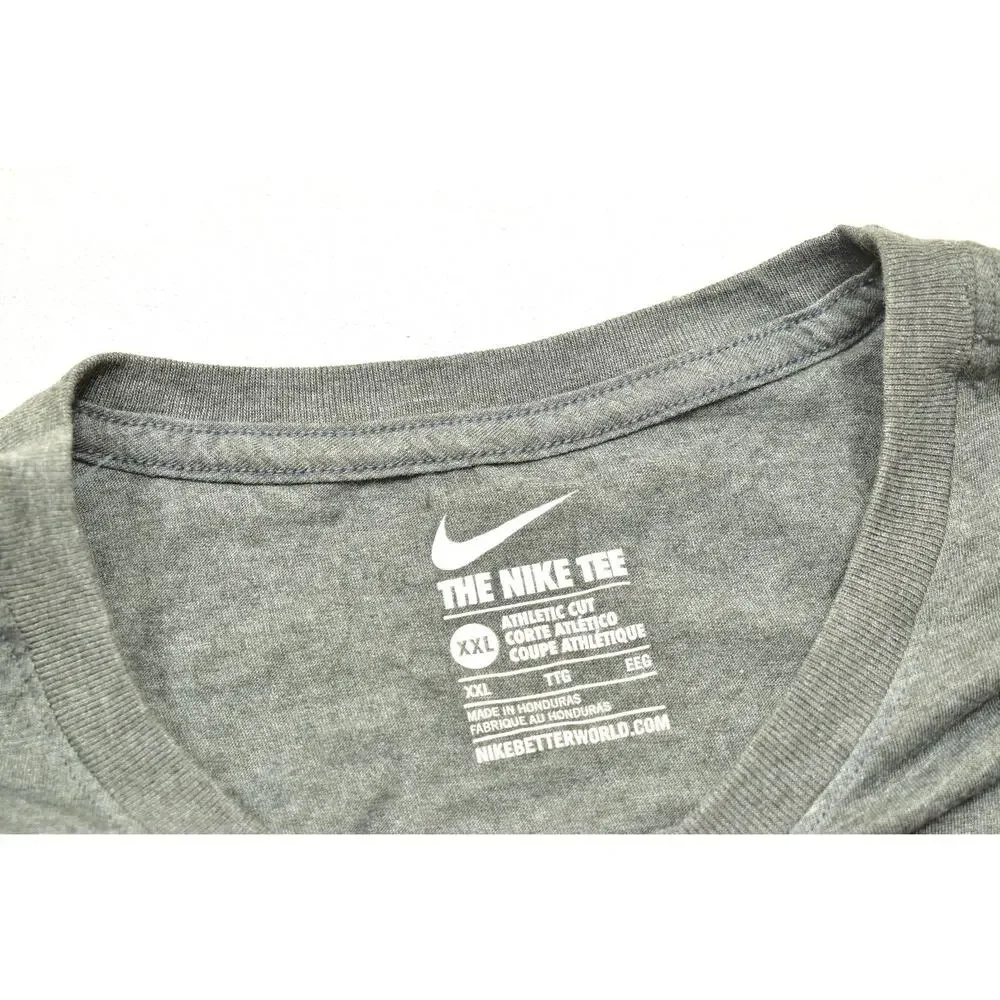 Nike Run Swoosh Graphic Heather Gray Athletic Cut Training T-Shirt XXL